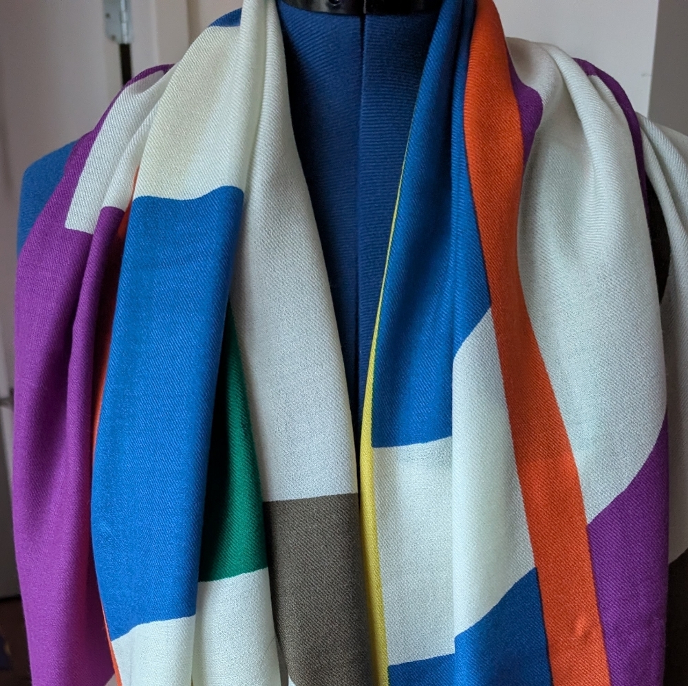 Ralph Lauren Polo Colorful Abstract Patterned Scarf